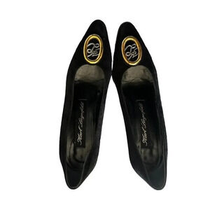 Karl Lagerfeld Womens Leather vintage Heels Pump Shoes Black Size 8.5